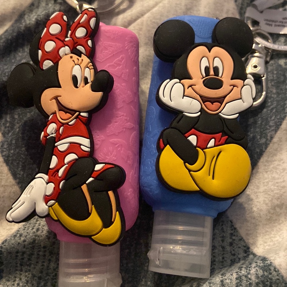 Mickey and Mini hand Sanitizer. Sold as set